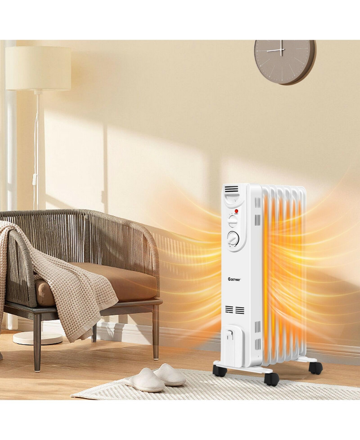 Sugift 1500W Electric Space Heater with 3 Heat Settings and Safe Protection