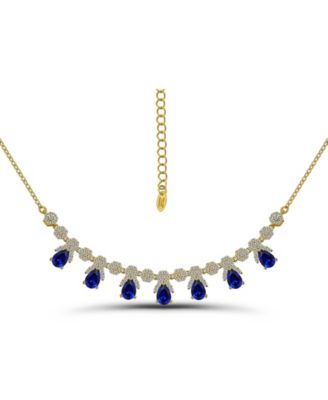 Pear Cut Cubic Zirconia Collar Necklace 