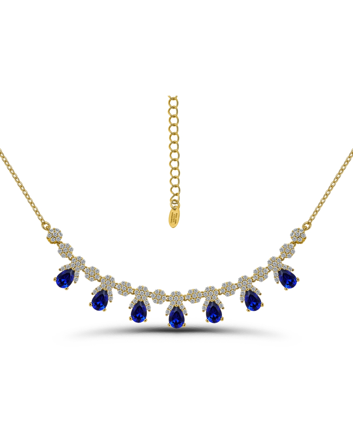 Christian Siriano New York Pear Cut Cubic Zirconia Collar Necklace In Black