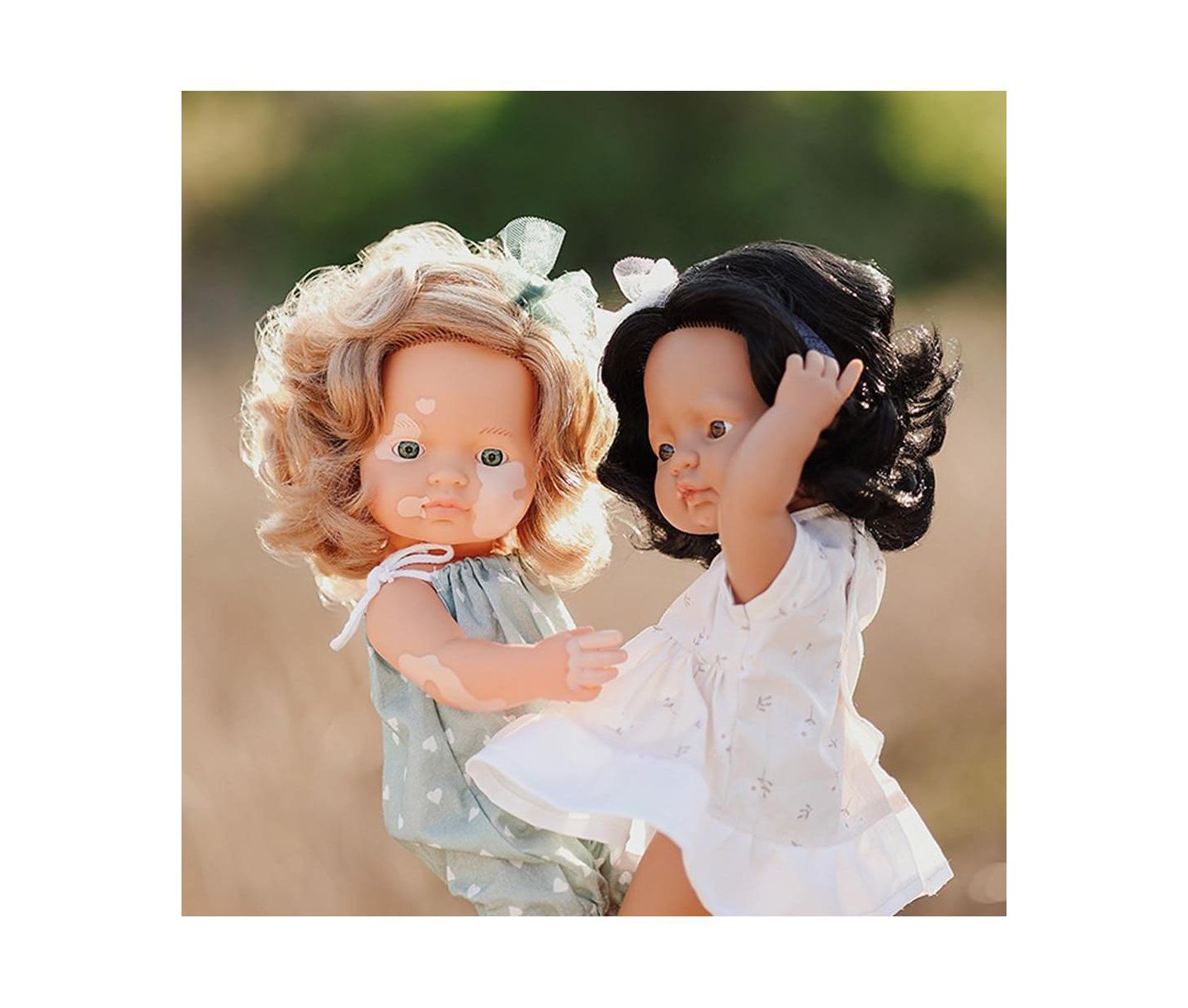 Детская кукла MINILAND Baby Doll Caucasian Girl With Vitiligo 15'' (Box) - My Friends and Me, цвет: Light Skin — фото 4