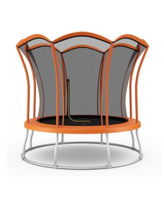 10 Feet Unique Flower Shape Trampoline with Galvanized Steel Frame-Orange