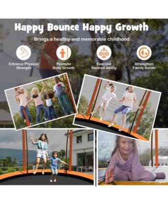 10 Feet Unique Flower Shape Trampoline with Galvanized Steel Frame-Orange