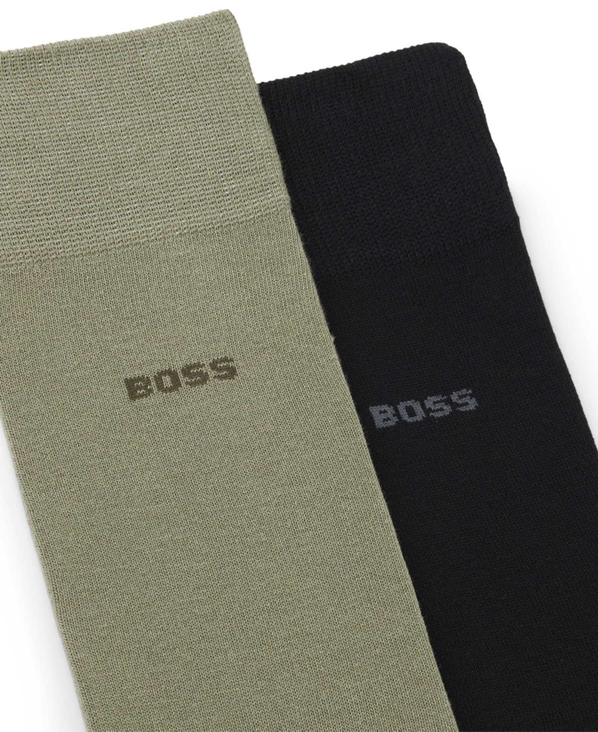 Hugo Boss Men's 2-pack Uniform Color Solid Socks In Green