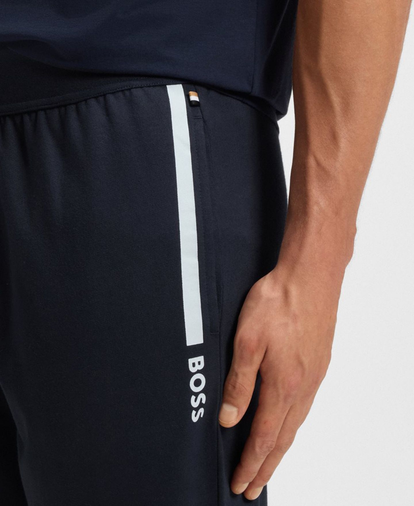 Мужские брюки Hugo Boss Authentic Drawstring Waistband, цвет: Тёмный синий — фото 3