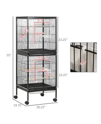 Large Bird Cage with 1.7 ft. Width for Wingspan,