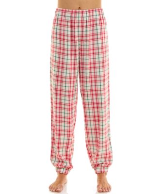 Women's Contrast Waistband Flannel Joggers
