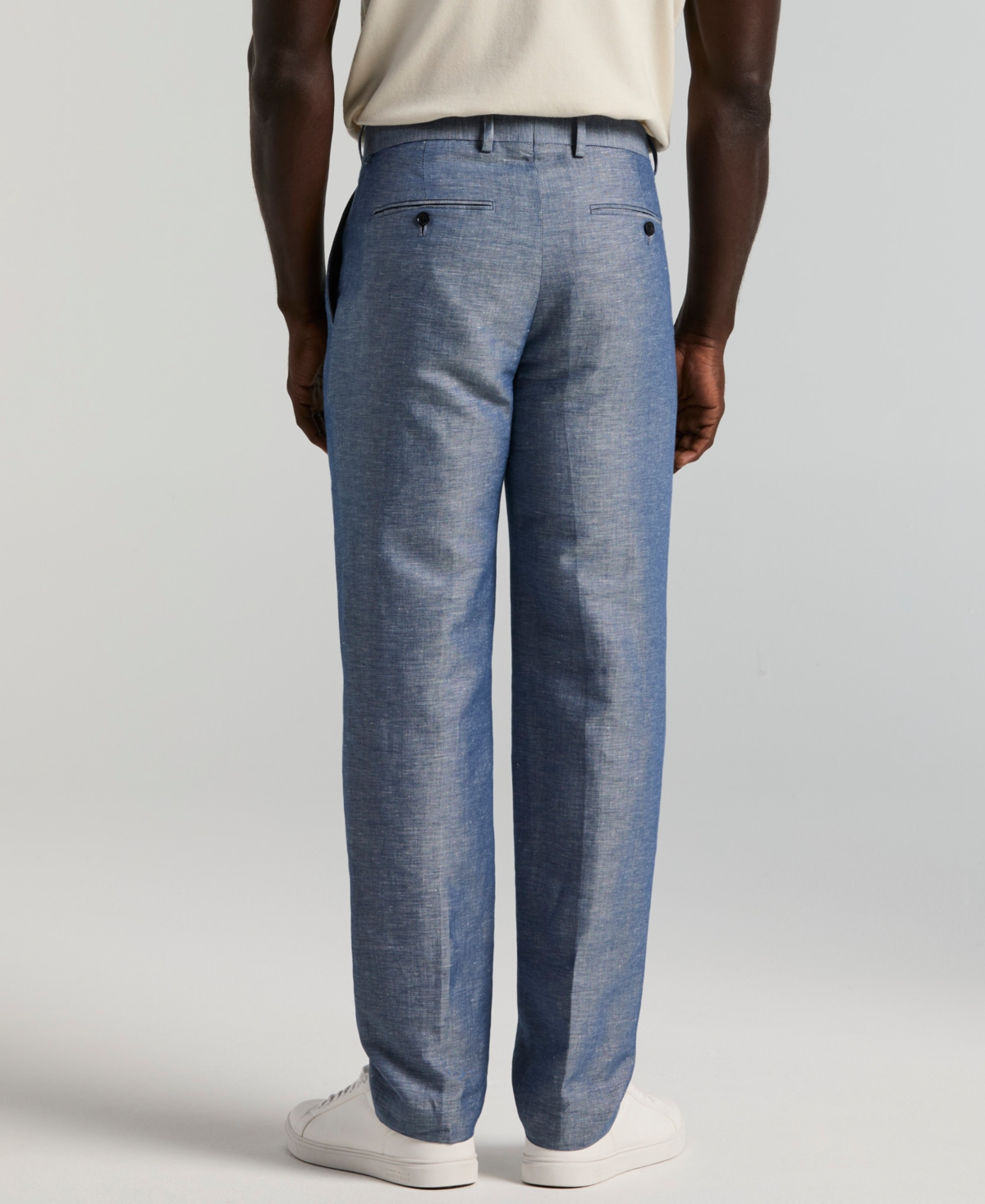Perry Ellis Men's Portfolio Modern-Fit Linen/Cotton Solid Dress Pants