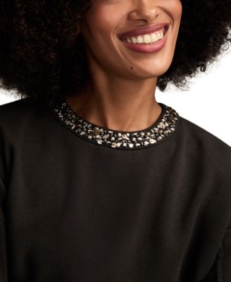 Women's Jeweled Crew Neck Sweatshirt