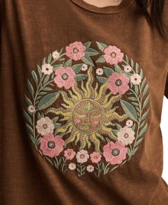 Women's Floral Sun Classic Crew Neck Top
