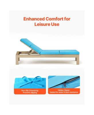 Waterproof Chaise Lounge Chair Cushions Set of 2 for Patio.