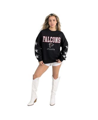 Gameday Couture - Women's Black Atlanta Falcons Velocity Relaxed Rhinestone Pullover Sweatshirt