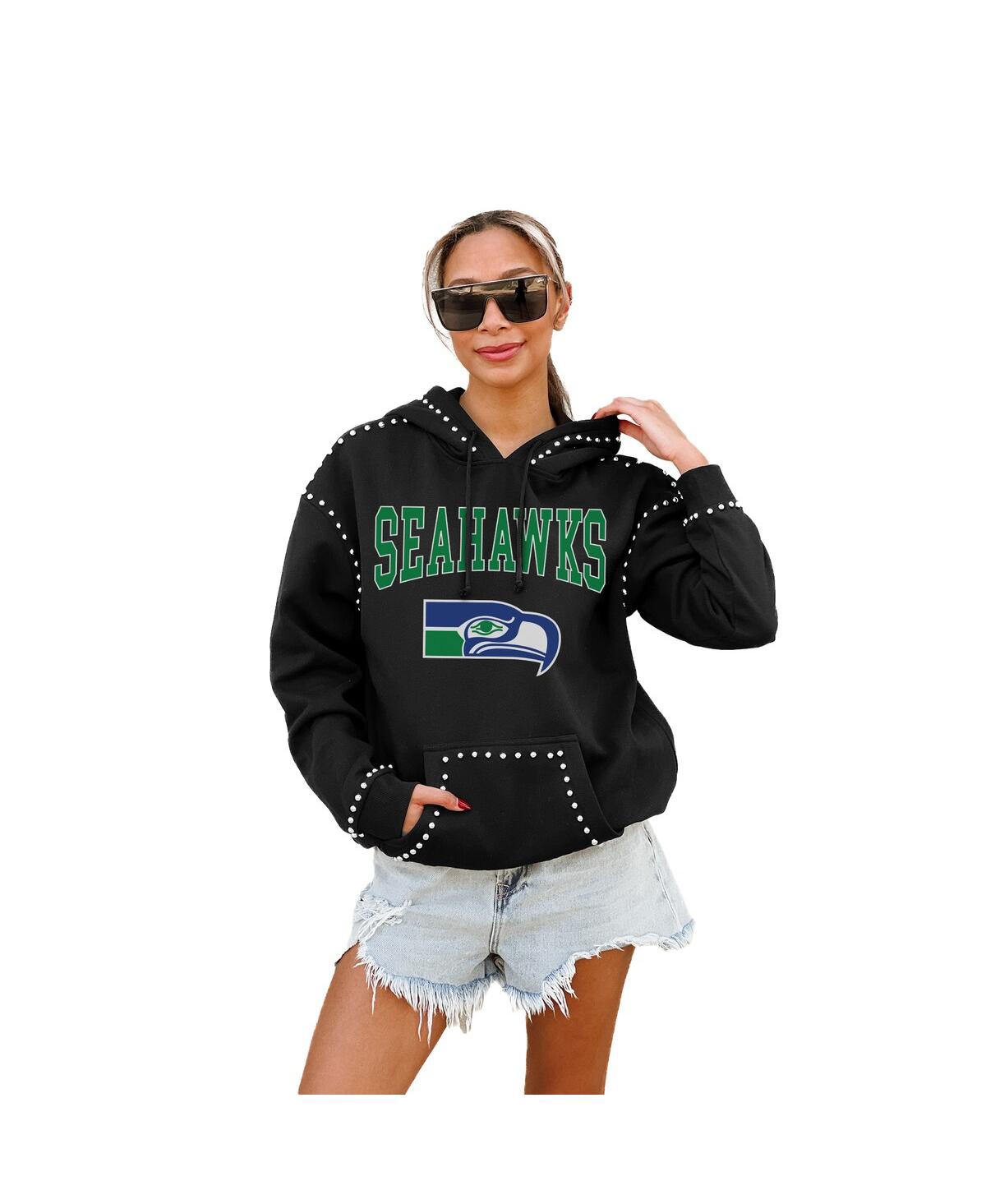 Gameday Couture Women's Black Seattle Seahawks Studded Pullover Hoodie In Black