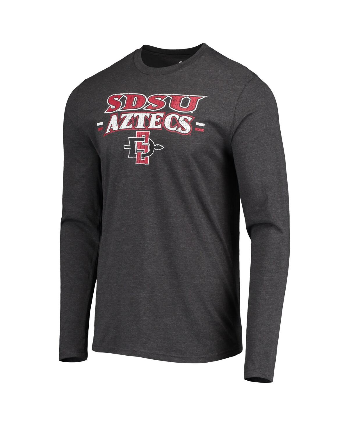 Concepts Sport Men's 2-piece Cardinal/heathered Charcoal San Diego State Aztecs Meter Long Sleeve Top And Pants Sle In Black