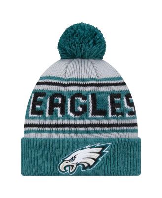 New Era - Big Boys and Girls Midnight Green Philadelphia Eagles Main Cuffed Knit with Pom Hat