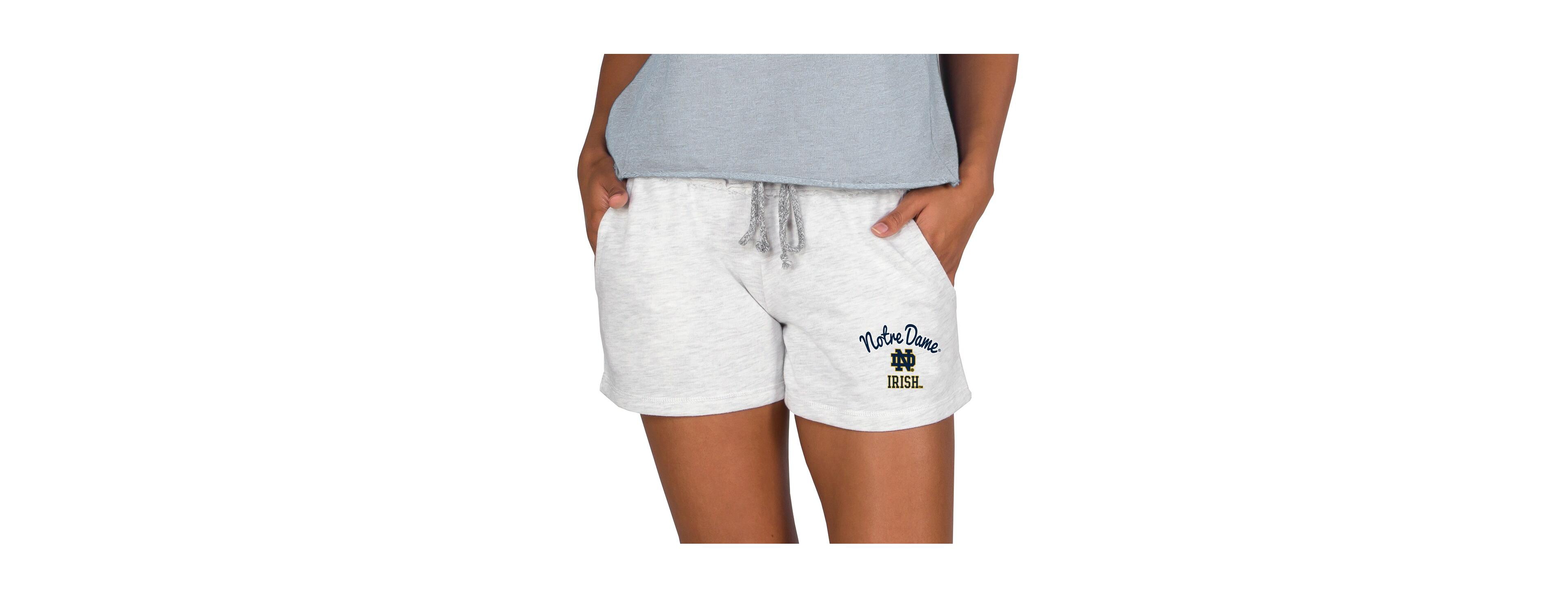 Concepts Sport Women's Ash Notre Dame Fighting Irish Mainstream French Terry Tri-Blend Shorts