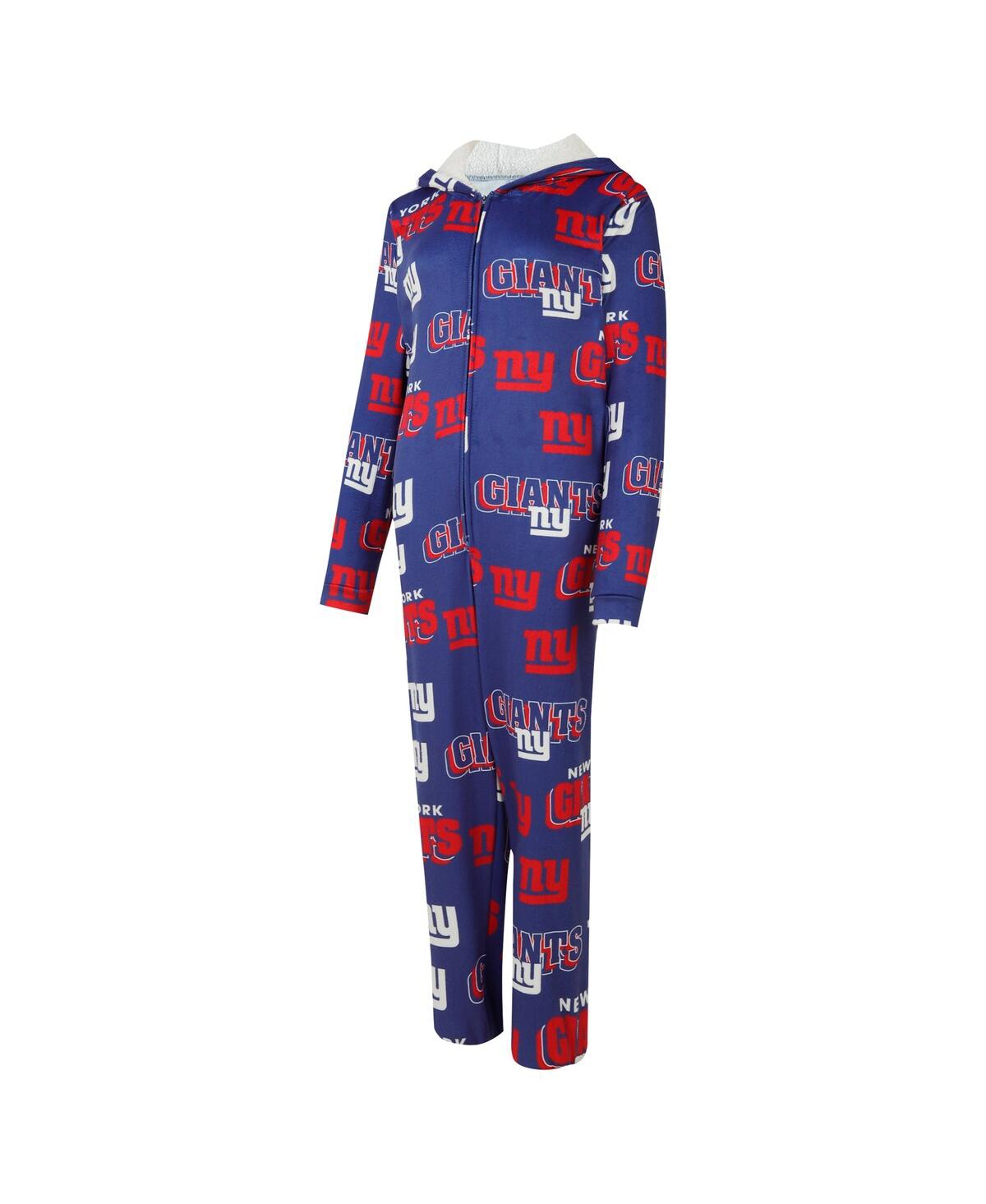 Concepts Sport Women's Royal New York Giants Roadway Allover Print Microfleece Full-zip Union Suit In Multi