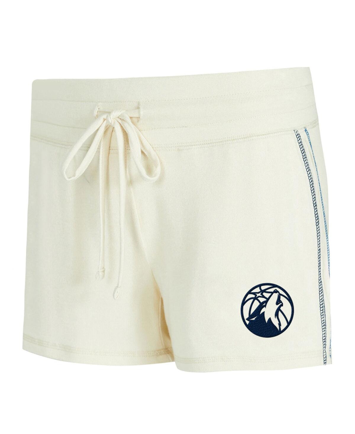 Concepts Sport Women's 2-piece Cream Minnesota Timberwolves Kaki Hacci Knit Long Sleeve Top And Shorts Set In Multi