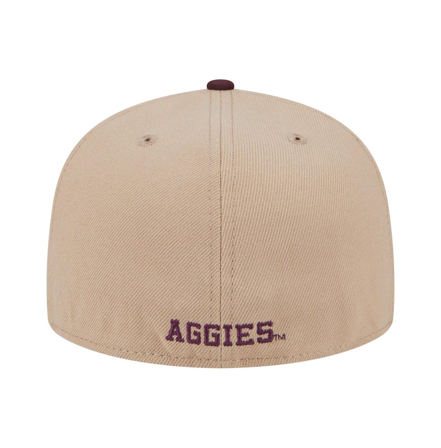 Мужская кепка New Era Khaki Texas A&M Aggies Two-Tone 59FIFTY Fitted Hat — фото 4