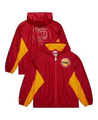Mitchell & Ness - Men's Red Houston Rockets Playmaker Full-Zip Hooded Windbreaker Jacket