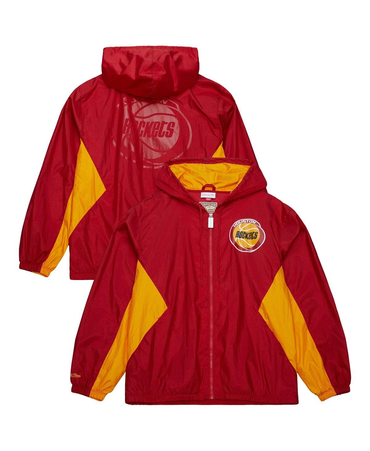 Mitchell & Ness Men's Red Houston Rockets Playmaker Full-zip Hooded Windbreaker Jacket In Red