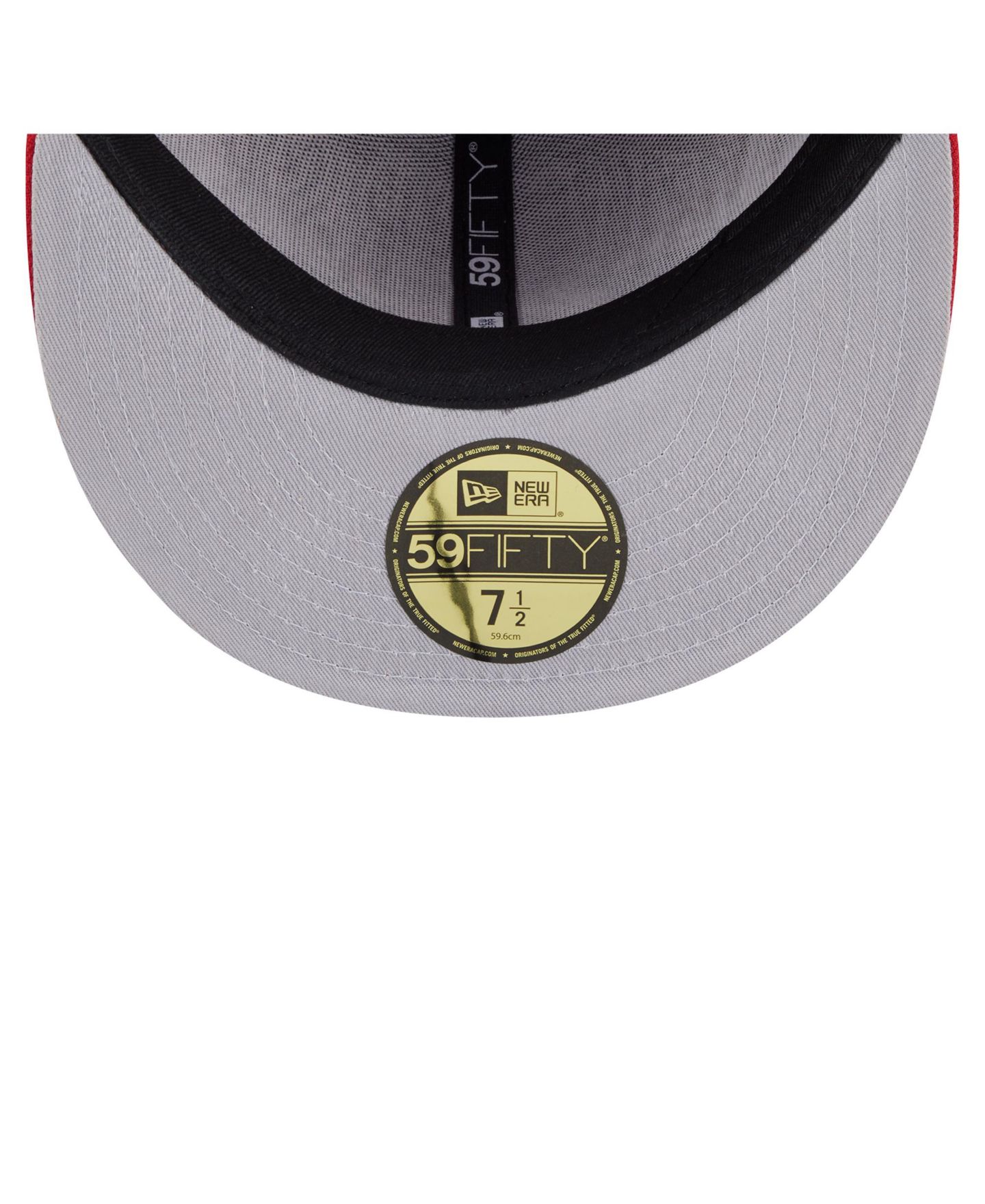 Мужские головные уборы New Era Red New Jersey Devils Oversized Vintage Arch 59Fifty Fitted Hat — фото 5