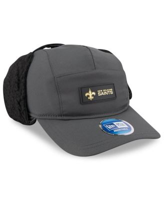 Men's Charcoal New Orleans Saints 2025 Sideline Cold Weather Runner Dog Ear Adjustable Hat