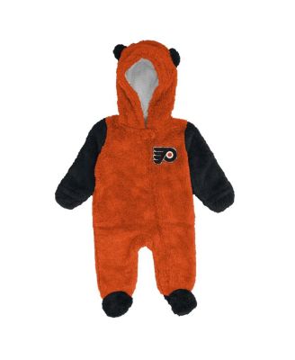 Newborn Orange Philadelphia Flyers Stay Napping Fleece Bunting Full-Zip Hooded Sleeper