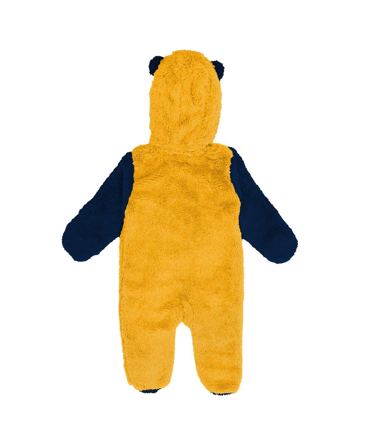 Outerstuff Newborn Gold Nashville Predators Stay Napping Fleece Bunting Full-zip Hooded Sleeper In Yellow