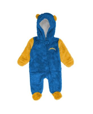 Baby Boys and Girls Powder Blue Los Angeles Chargers Stay Napping Fleece Bunting Full-Zip Sleeper