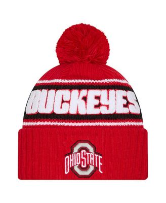 New Era - Men's Scarlet Ohio State Buckeyes Bold Cuffed Knit with Pom Hat