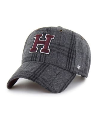 '47 Brand - Men's and Women's Gray Harvard Crimson Plaid Windowpane Clean Up Adjustable Hat