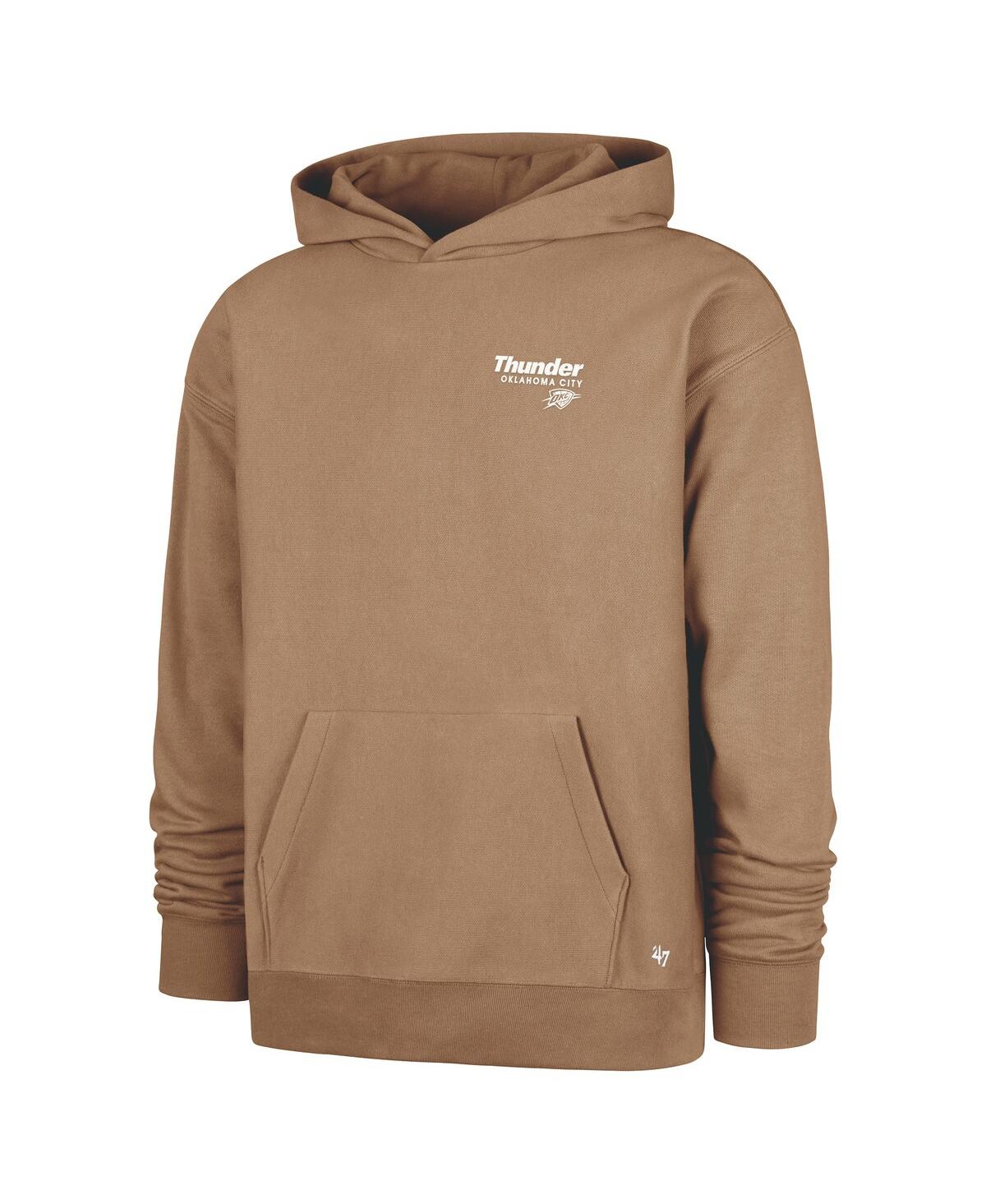 '47 Brand Men's Khaki Oklahoma City Thunder Triple Double Foundation Premium Hoodie Sweatshirt