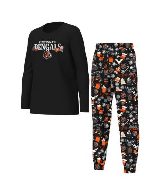 Outerstuff - Big Boys and Girls Black Cincinnati Bengals Chestnut Holiday Sleep Set