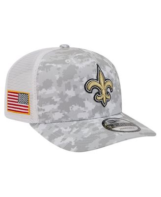 New Era - Men's Gray New Orleans Saints Salute to Service Fan Pack 9SEVENTY Trucker Adjustable Hat