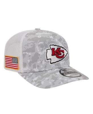 New Era - Men's Gray Kansas City Chiefs Salute to Service Fan Pack 9SEVENTY Trucker Adjustable Hat