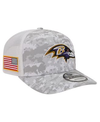 New Era - Men's Gray Baltimore Ravens Salute to Service Fan Pack 9SEVENTY Trucker Adjustable Hat