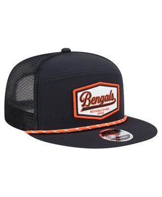 Men's Black Cincinnati Bengals Ripstop Patch 9FIFTY Split Panel Snapback Hat