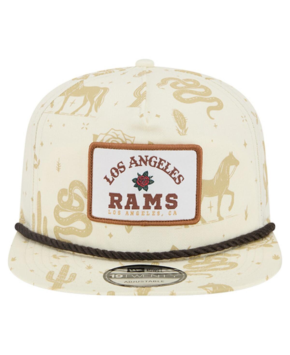 New Era Men's Cream Los Angeles Rams Desert Rose 19twenty Adjustable Hat In Neutral