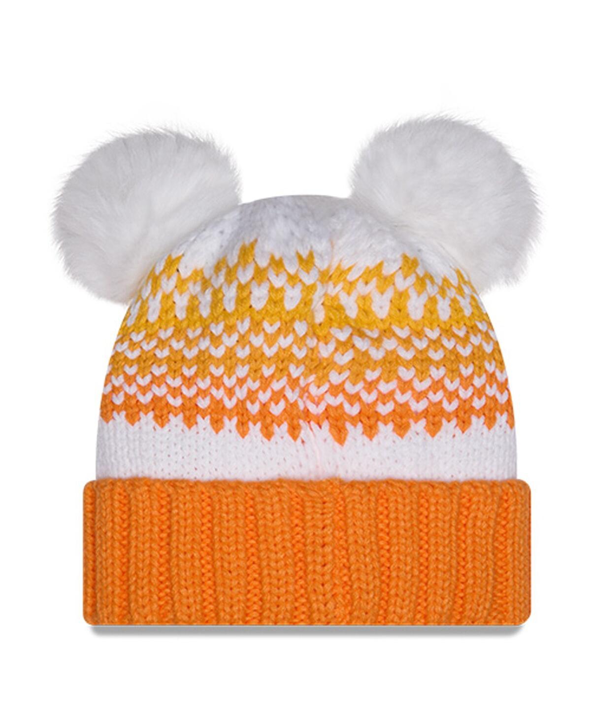 New Era Women's Tennessee Orange Tennessee Volunteers Double Pom Print Cuffed Knit Hat In Orange