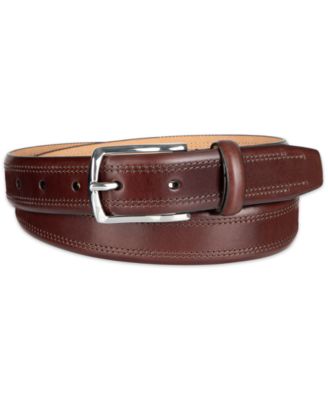 Men's Double Stitched Leather Dress Belt