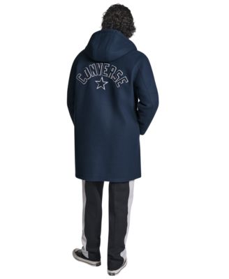 Men's Faux Wool Hooded Varsity Jacket