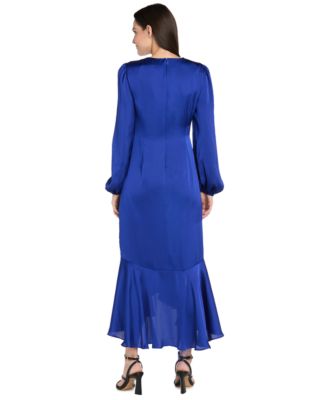 Women's Long-Sleeve Faux Wrap Dress