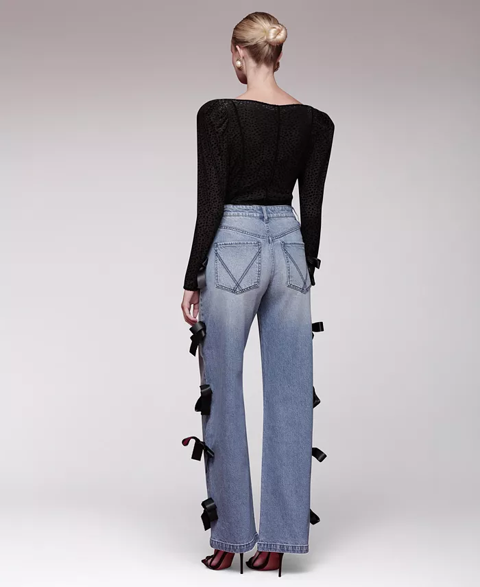 Women's Bow Detail High-Rise Jeans - thumbnail 5