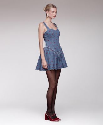 Women's Heart Detailed Sleeveless Mini Dress