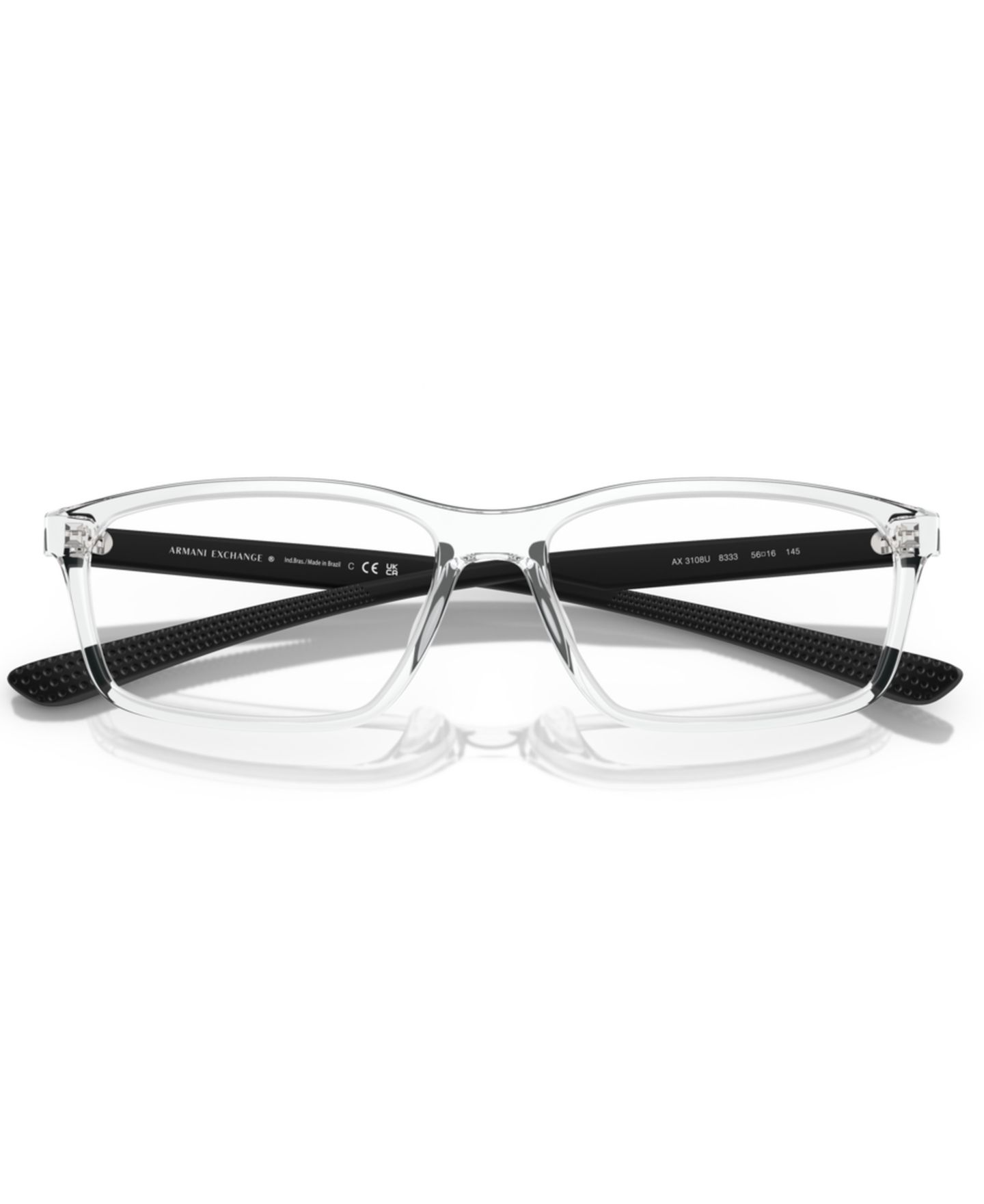 Мужские очки A|X Armani Exchange Armani Exchange Man Pillow Plastic AX3108U Eyeglasses, цвет: Блестящий прозрачный — фото 3