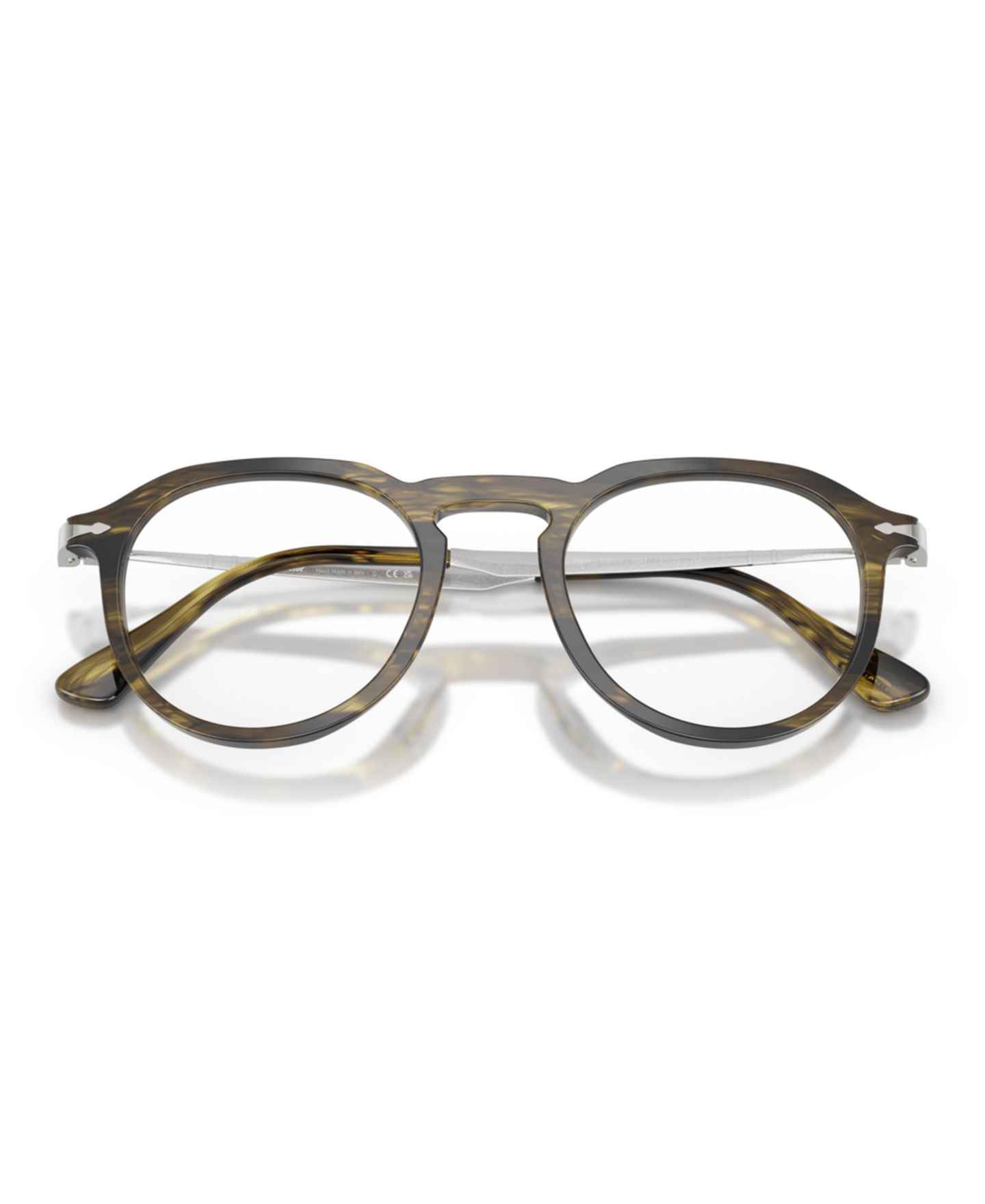 Очки Persol Unisex Pillow Plastic PO3387V - Pier Eyeglasses, цвет: Полосатый чёрный оливковый зелёный — фото 4