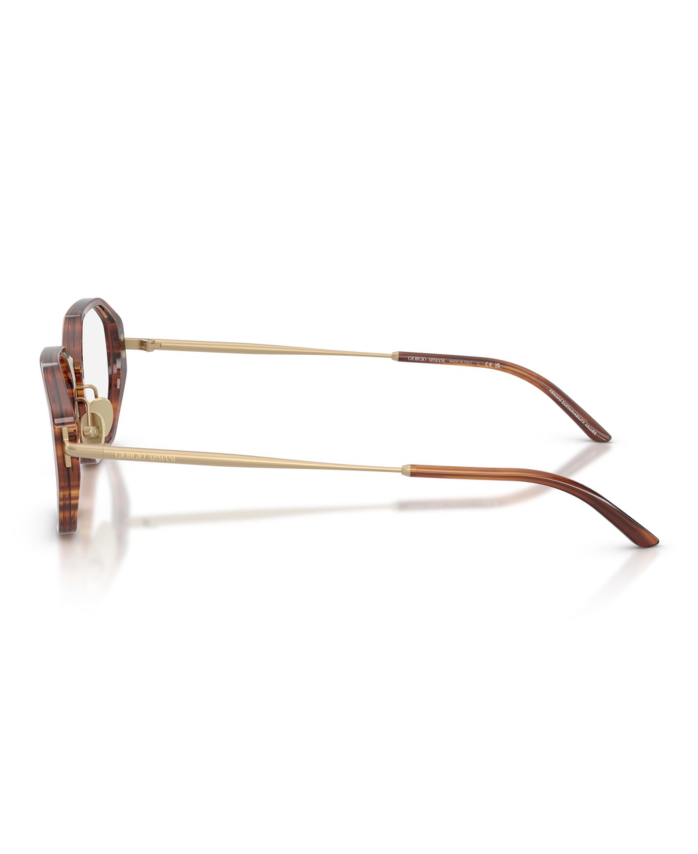Мужские очки Giorgio Armani Man Irregular Plastic AR7282 Eyeglasses, цвет: Полосатый коричневый — фото 2