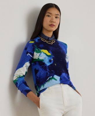 Lauren Ralph Lauren - Petite Abstract-Motif Long-Sleeve Sweater