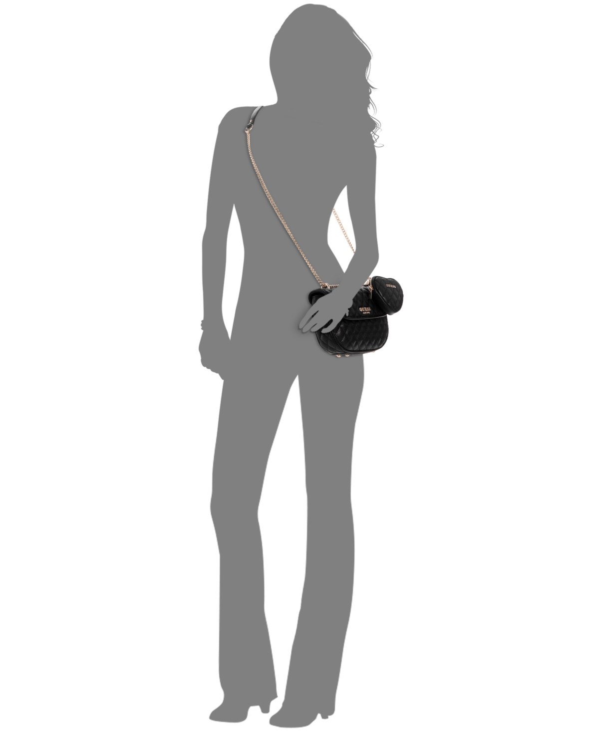 Guess Atabey Convertible Small Flap Bag In Black