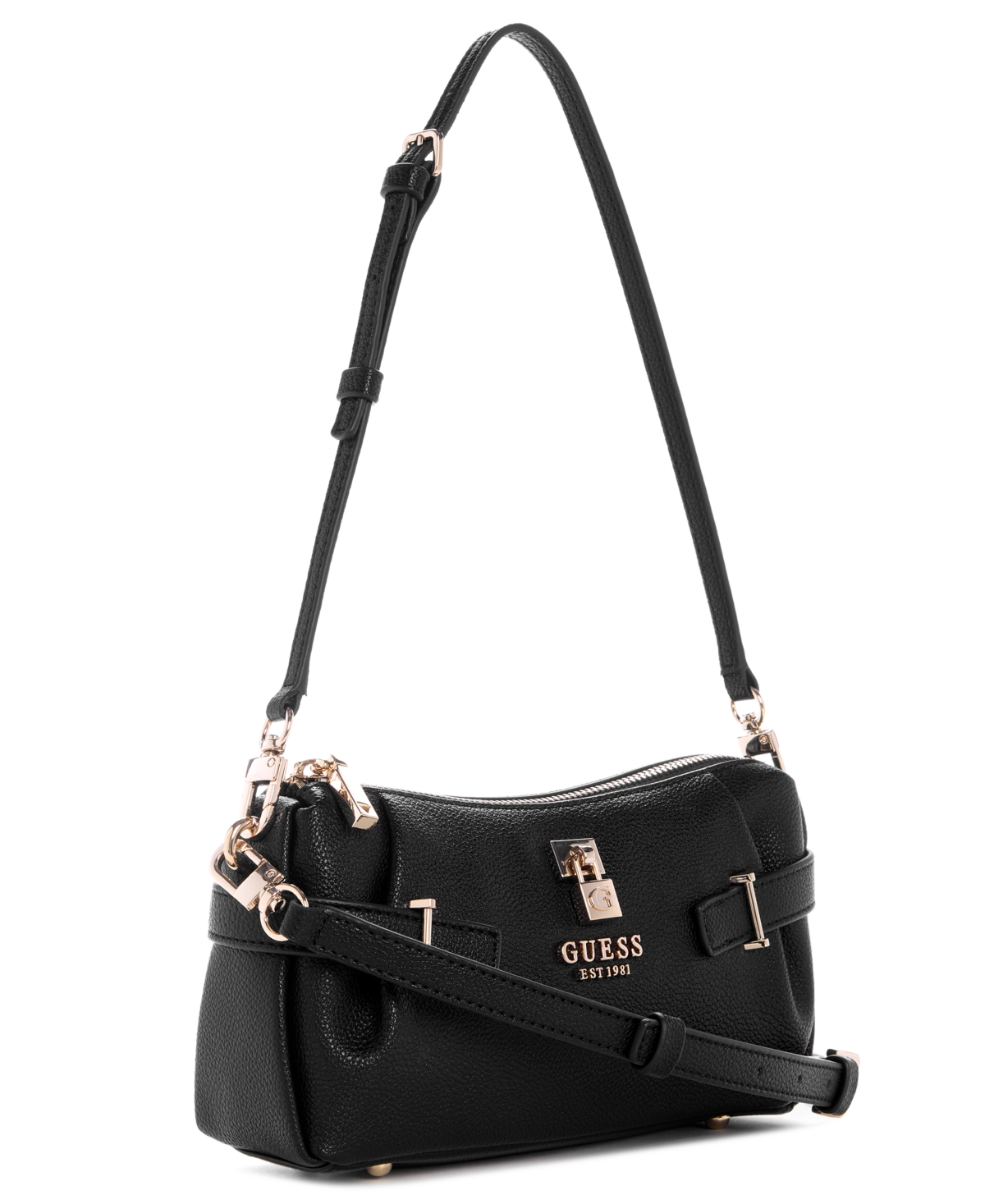 Guess Yesba Small Top Zip Shoulder Bag In Black